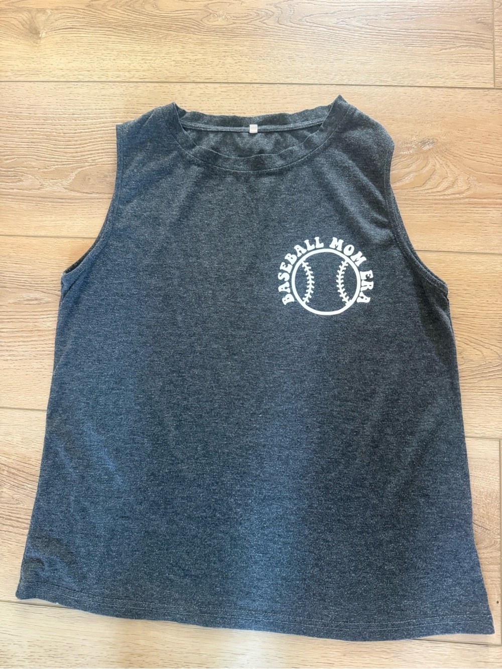 Baseball Mom Graphic Tank Top - Charcoal